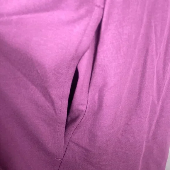 Eileen Fisher Dress Womens Large Purple Curan Bateau Jersey Shift Pockets - Picture 9 of 11